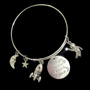 I Love You To The Moon And Back Bracelet Spaceship May Be Personalized